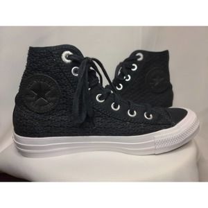 Converse black woven high tops